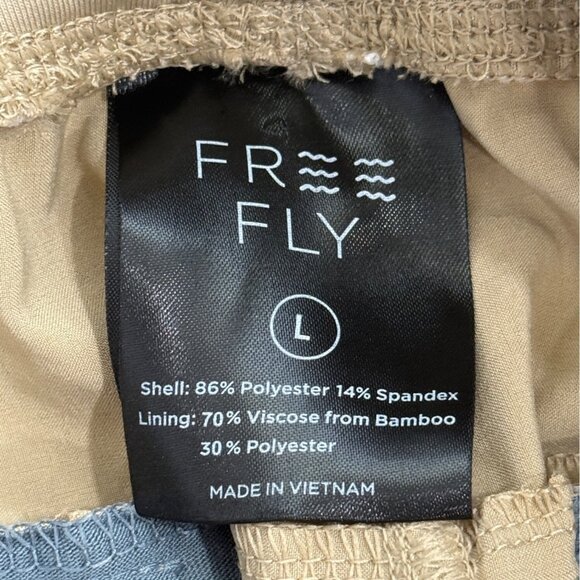 Free Fly Womens Lightweight Pants Drawstring Straight-Leg Comfort Tan Size L - Picture 3 of 7